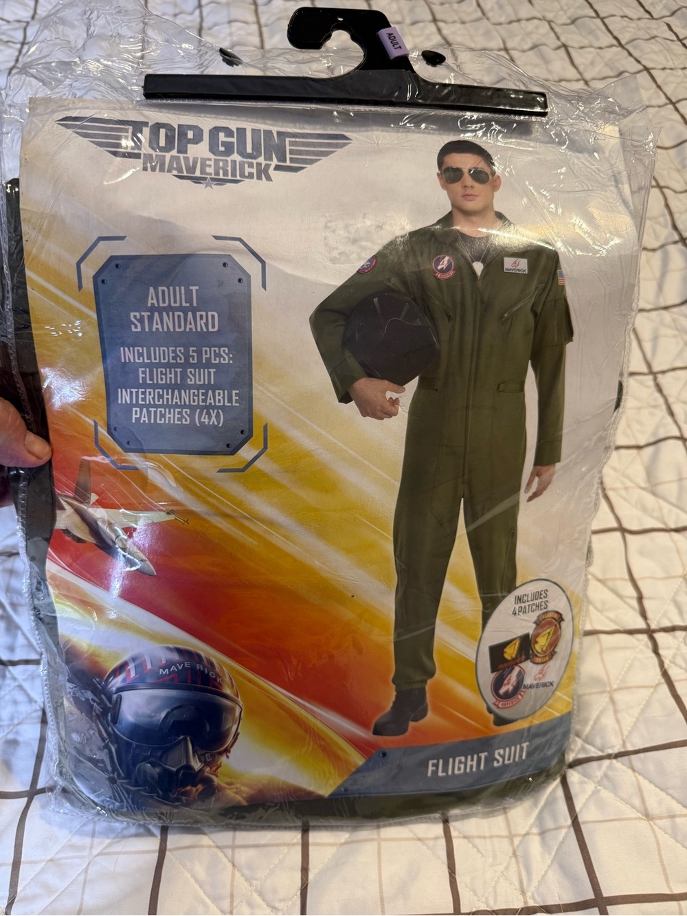 The Top Gun Maverick Adult Standard Flight Suit Costume with Patches